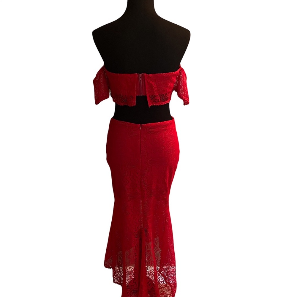 Red Lace 2 Piece Skirt Set Size Medium NWOT - Picture 5 of 12